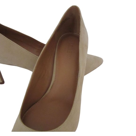 New Pair of J Crew Beige Faux Suede 3" Pointy Toe Heels in Size 10M - Picture 8 of 8